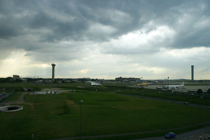 CDG airport storm